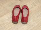 Ballerine Fenja en cuir souple rouge