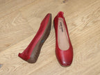 Ballerine Fenja en cuir souple rouge