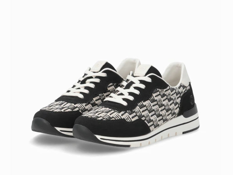 Baskets mode Remonte noir et blanc Grafic