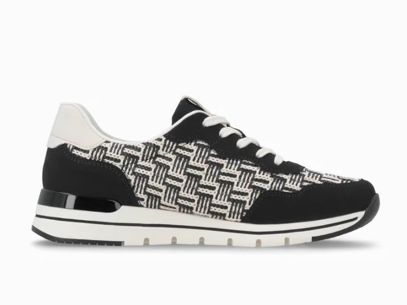 Baskets mode Remonte noir et blanc Grafic
