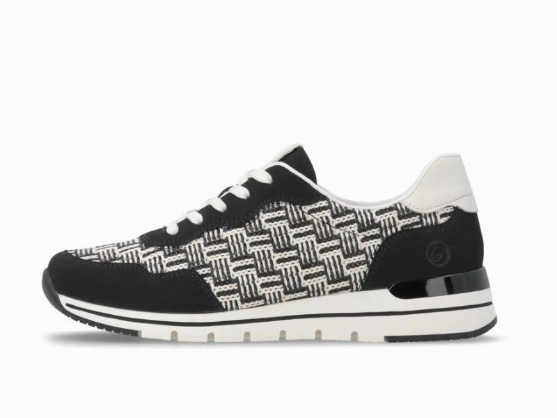 Baskets mode Remonte noir et blanc Grafic