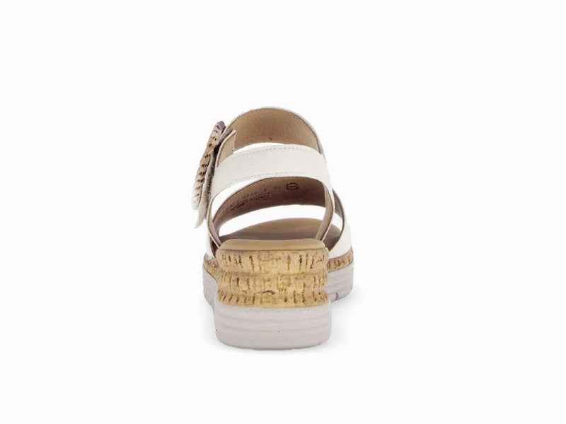 Sandales compensées Gabor en cuir beige Idole