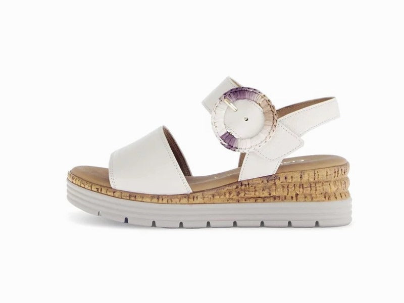 Sandales compensées Gabor en cuir beige Idole