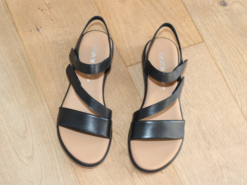 Sandales à bride Gabor en cuir noir