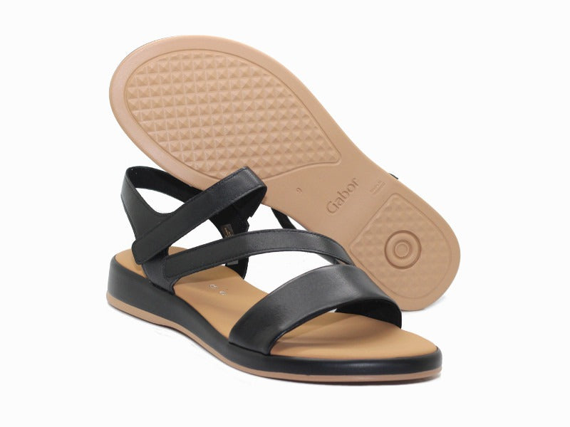 Sandales à bride Gabor en cuir noir