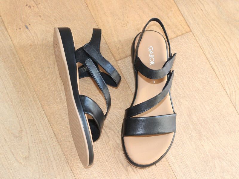 Sandales à bride Gabor en cuir noir