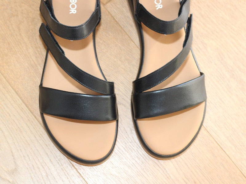 Sandales à bride Gabor en cuir noir