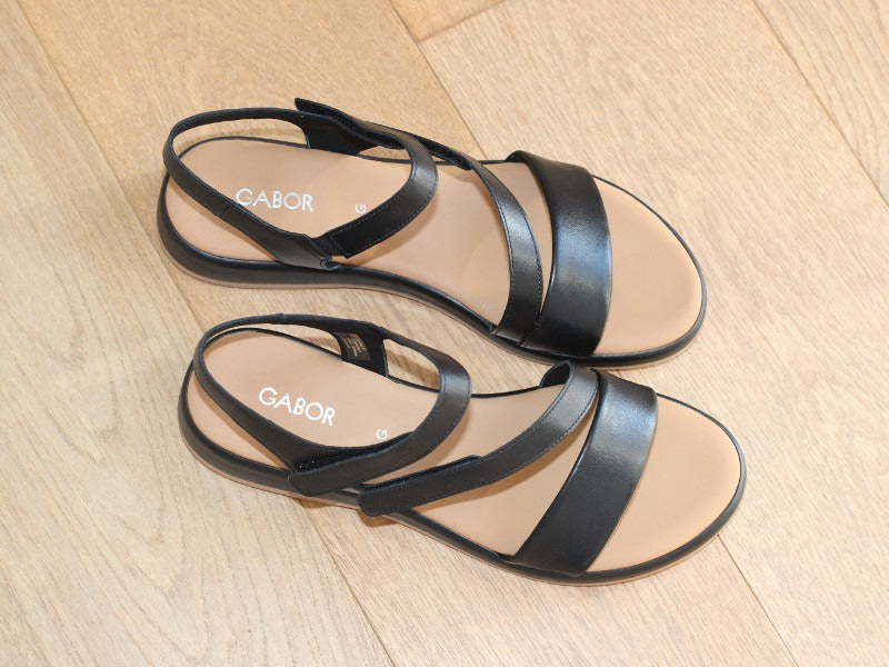 Sandales à bride Gabor en cuir noir