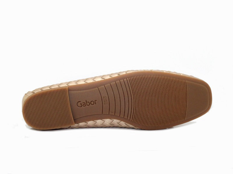 Ballerines tressées Gabor en cuir doré Idyle