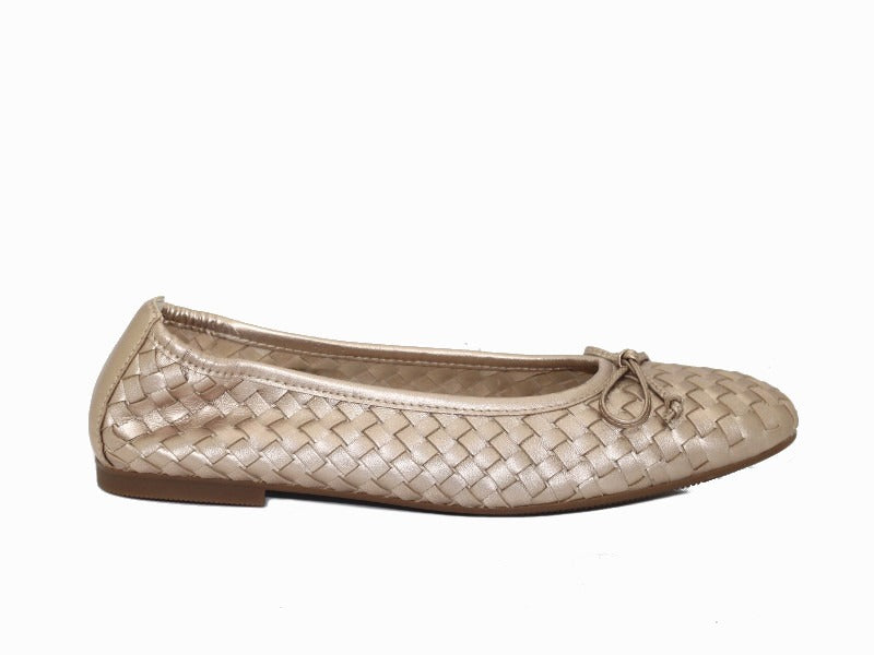 Ballerines tressées Gabor en cuir doré Idyle