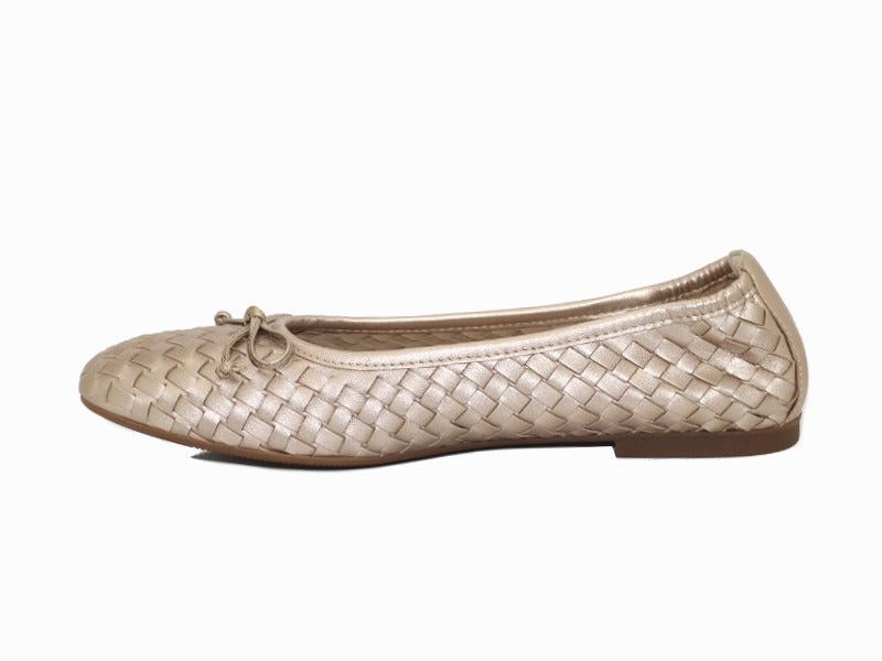 Ballerines tressées Gabor en cuir doré Idyle
