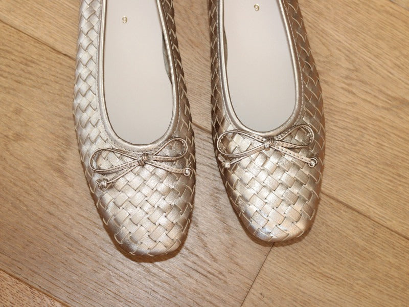 Ballerines tressées Gabor en cuir doré Idyle