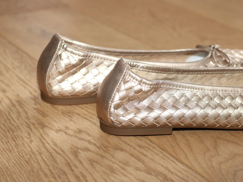 Ballerines tressées Gabor en cuir doré Idyle