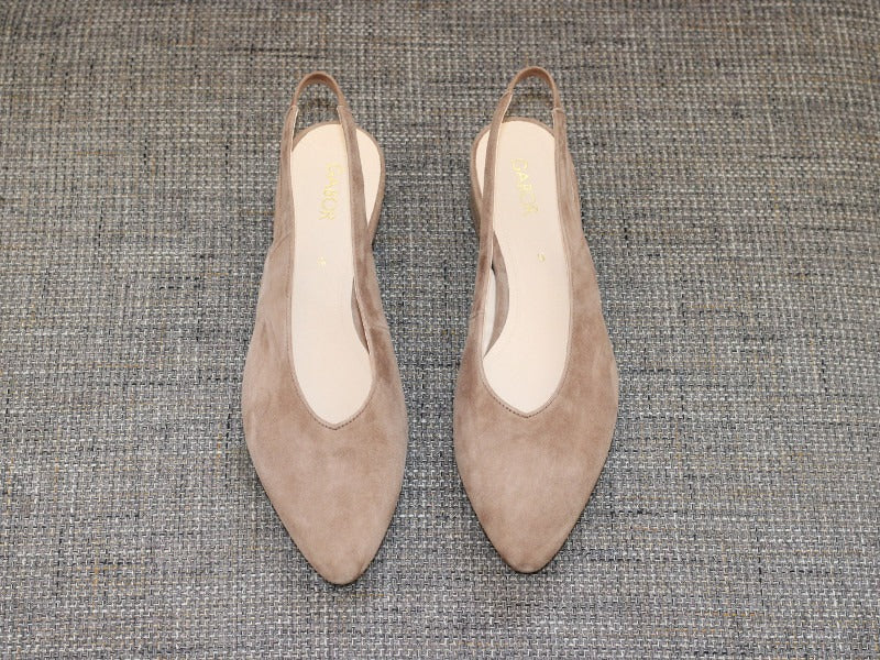 Escarpins bride arrière en cuir nubuck beige Gabor