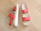 Sandales Remonte en cuir rouge avec brides ajustables