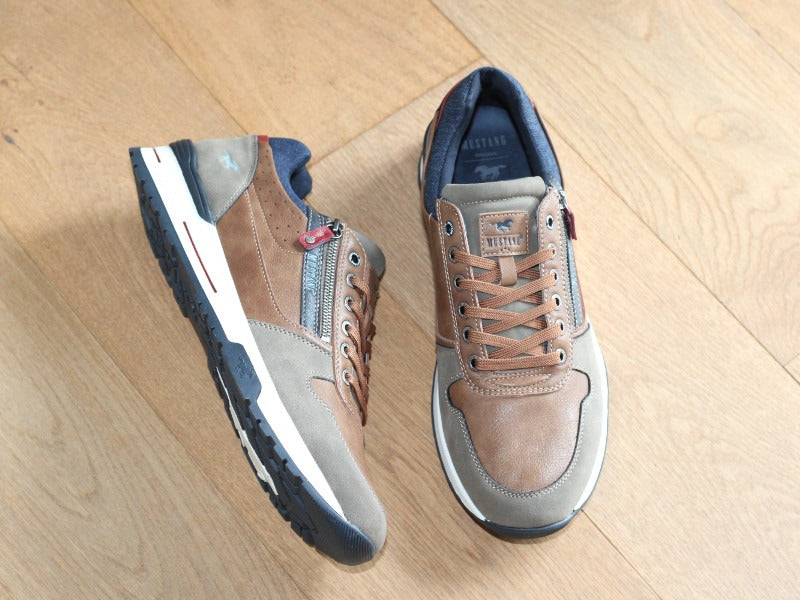 Chaussures basses Mustang style sneaker marron