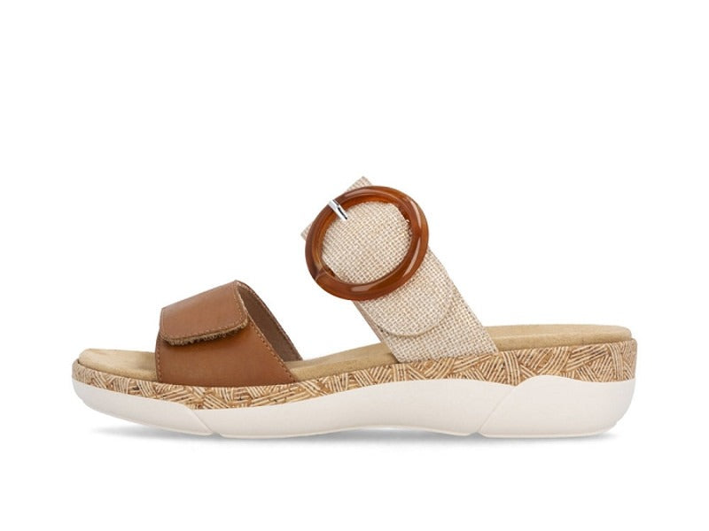 Mules Remonte avec brides camel et doré