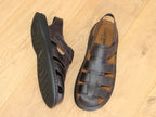 Sandales bout fermé en cuir marron Max
