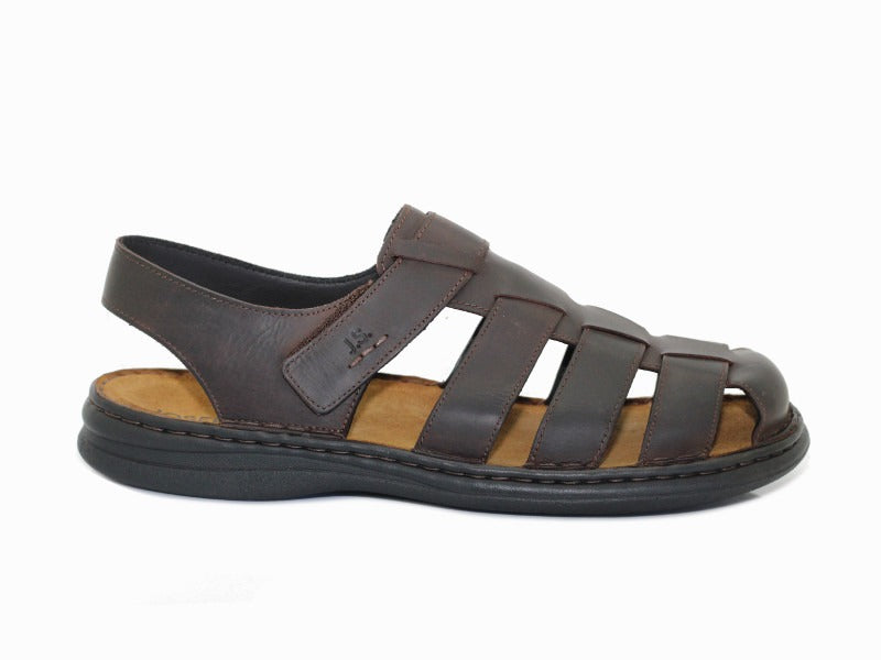Sandales bout fermé en cuir marron Max