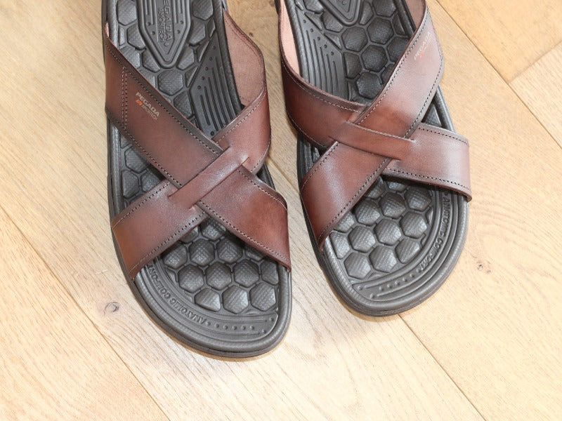 Sandales mule Pegada en cuir marron