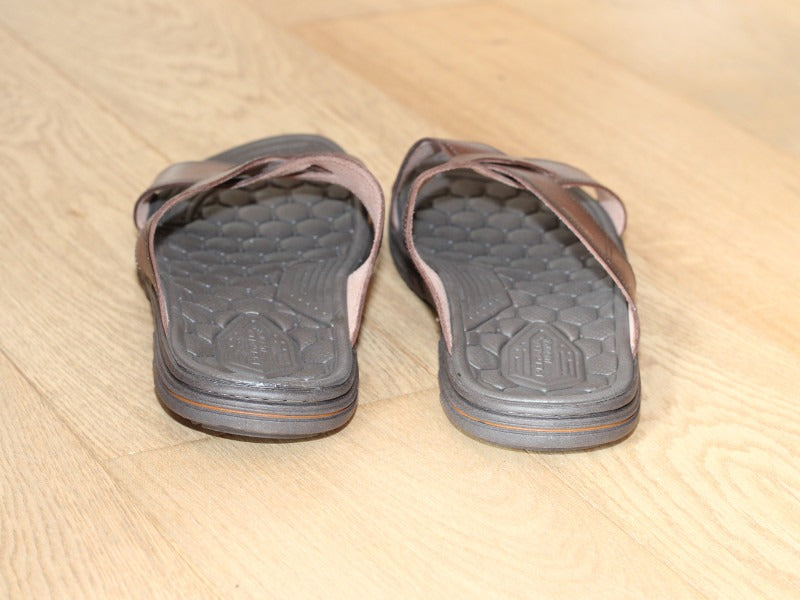 Sandales mule Pegada en cuir marron