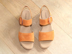 Sandales plateforme Gabor en cuir velours orange