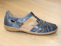 Sandales à bout fermé en cuir bleu Rosalie