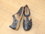 Sandales à bout fermé en cuir bleu Rosalie