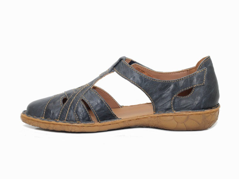 Sandales à bout fermé en cuir bleu Rosalie