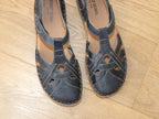 Sandales à bout fermé en cuir bleu Rosalie