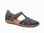 Sandales à bout fermé en cuir bleu Rosalie
