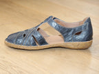 Sandales à bout fermé en cuir bleu Rosalie