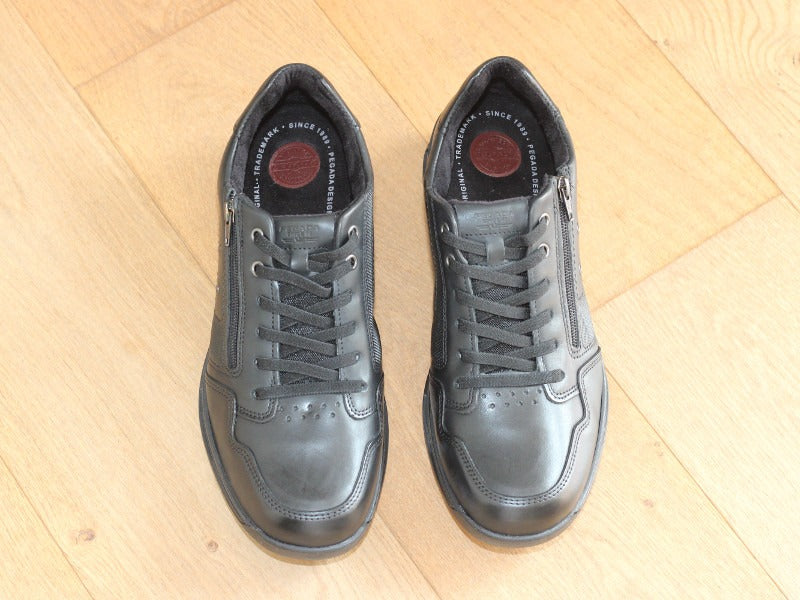 Baskets Pegada en cuir noir avec zip