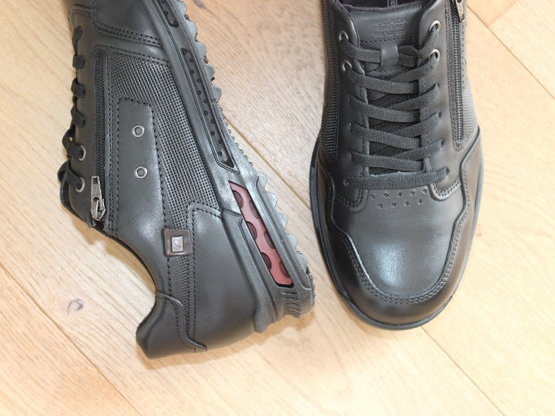 Baskets Pegada en cuir noir avec zip