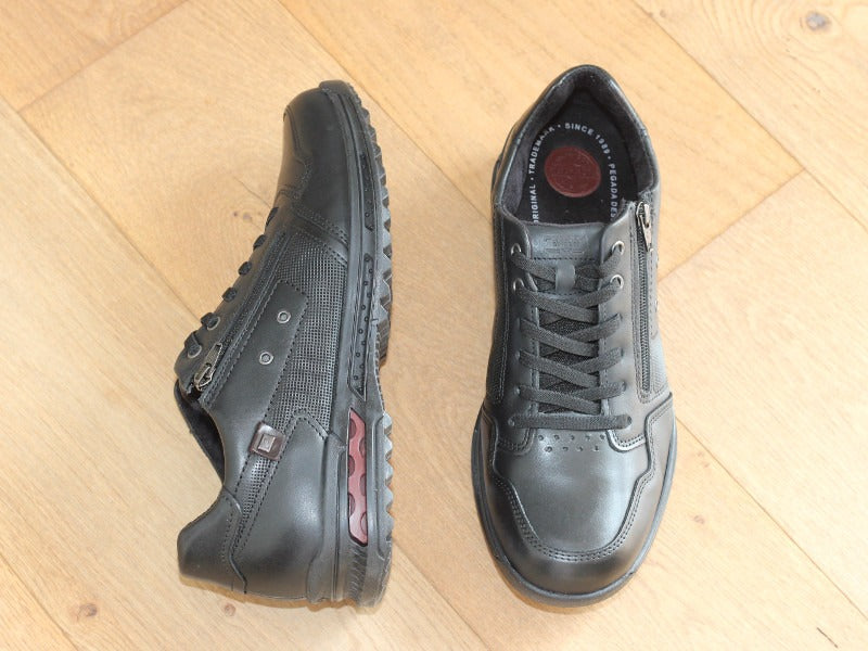Baskets Pegada en cuir noir avec zip