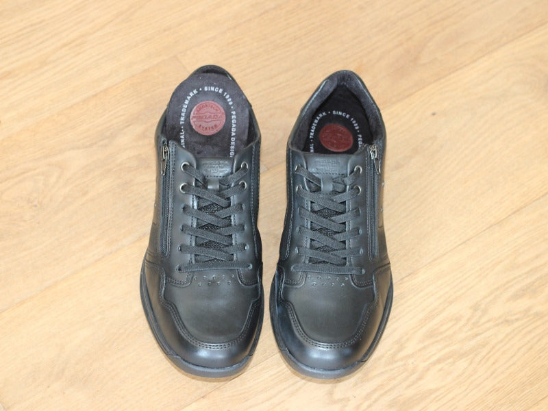 Baskets Pegada en cuir noir avec zip
