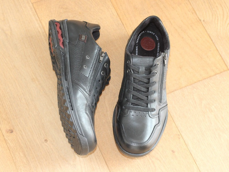 Baskets Pegada en cuir noir avec zip