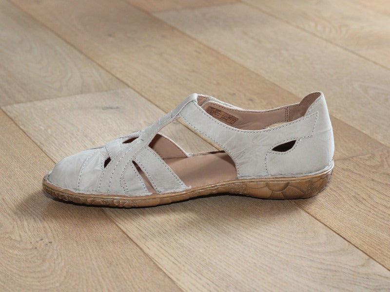 Sandales à bout fermé en cuir beige Rosalie