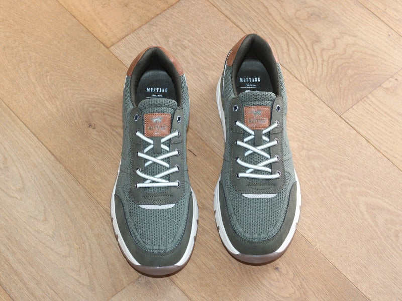 Sneakers sport Mustang en textile kaki