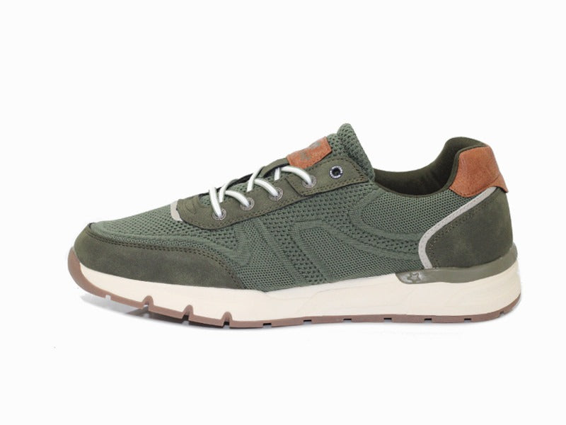 Sneakers sport Mustang en textile kaki