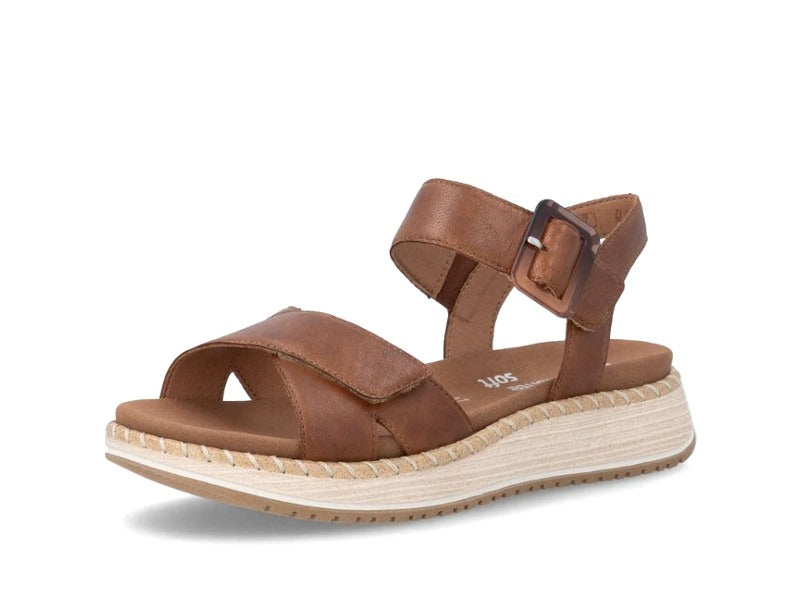 Sandales confortables en cuir camel Brindille