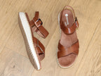 Sandales confortables en cuir camel Brindille