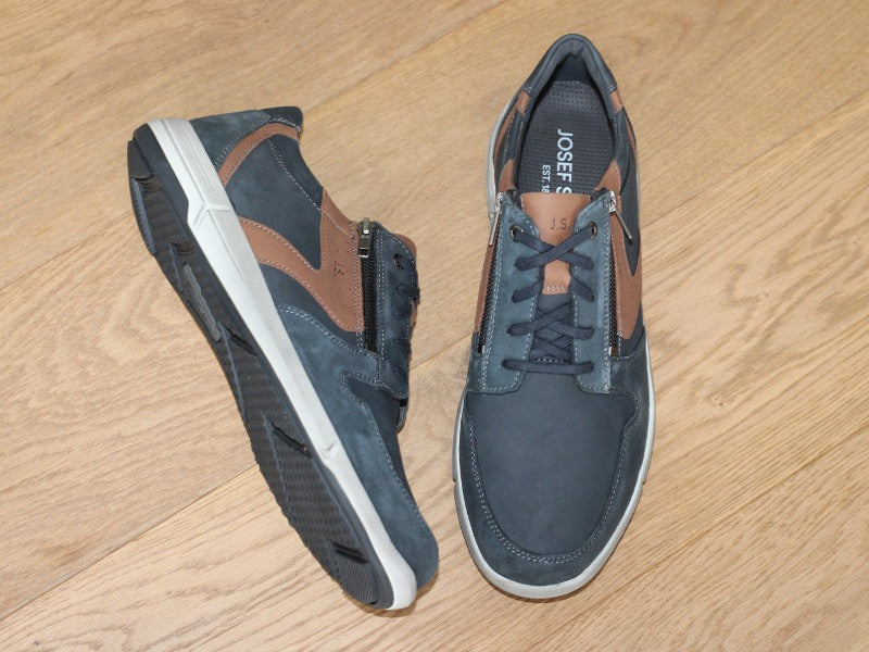 Chaussures avec zip et lacets Enrico 20 Indigo