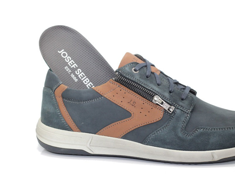 Chaussures avec zip et lacets Enrico 20 Indigo