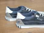 Tennis bleu marine aspect cuir