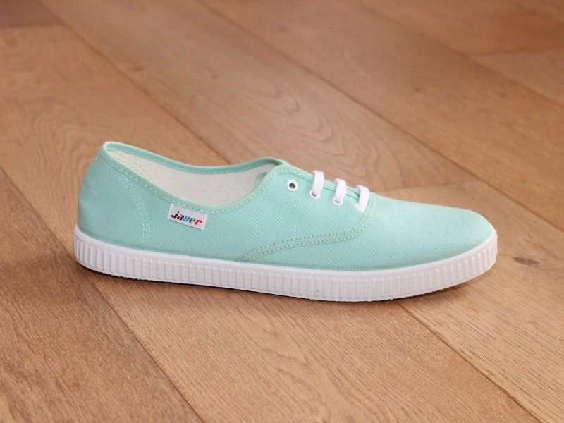 Tennis en toile vert menthe
