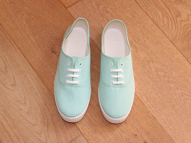 Tennis en toile vert menthe