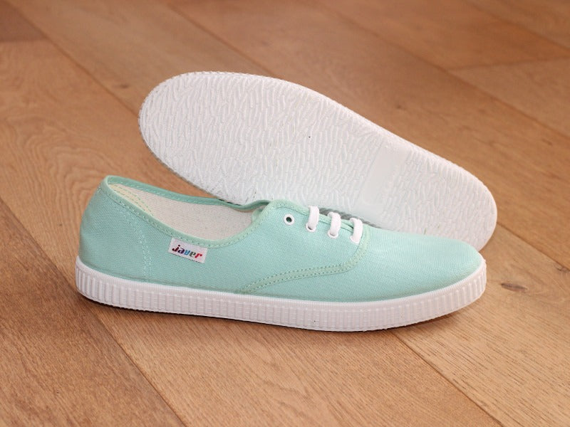 Tennis en toile vert menthe
