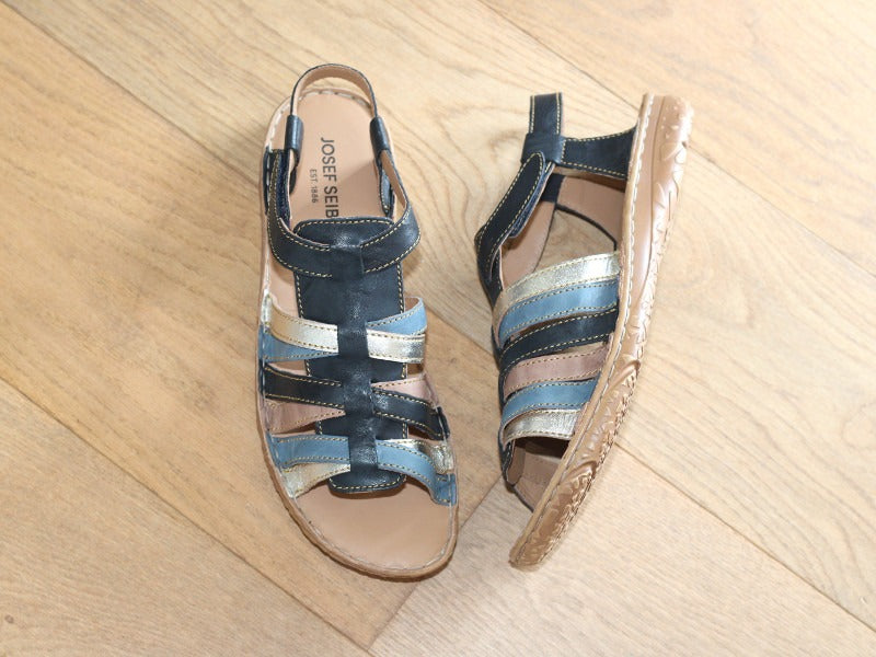 Sandales colorées Ivy Bleu