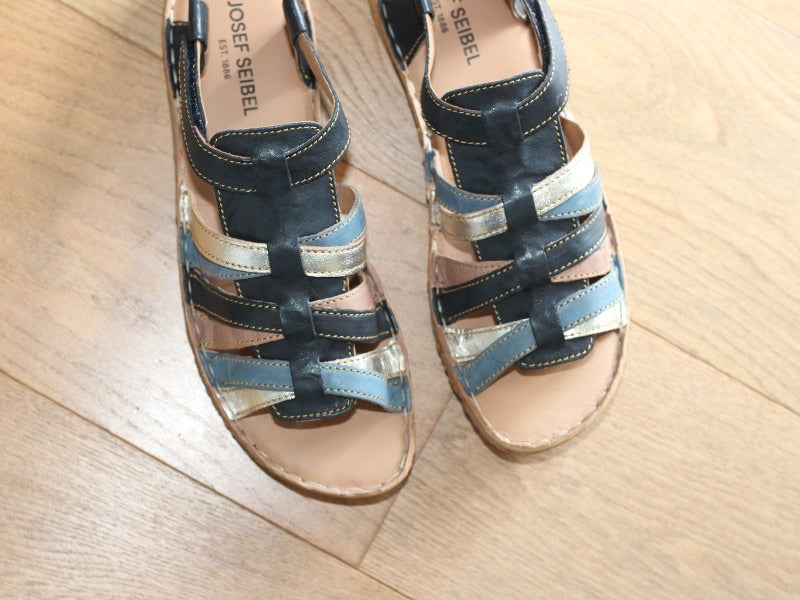 Sandales colorées Ivy Bleu